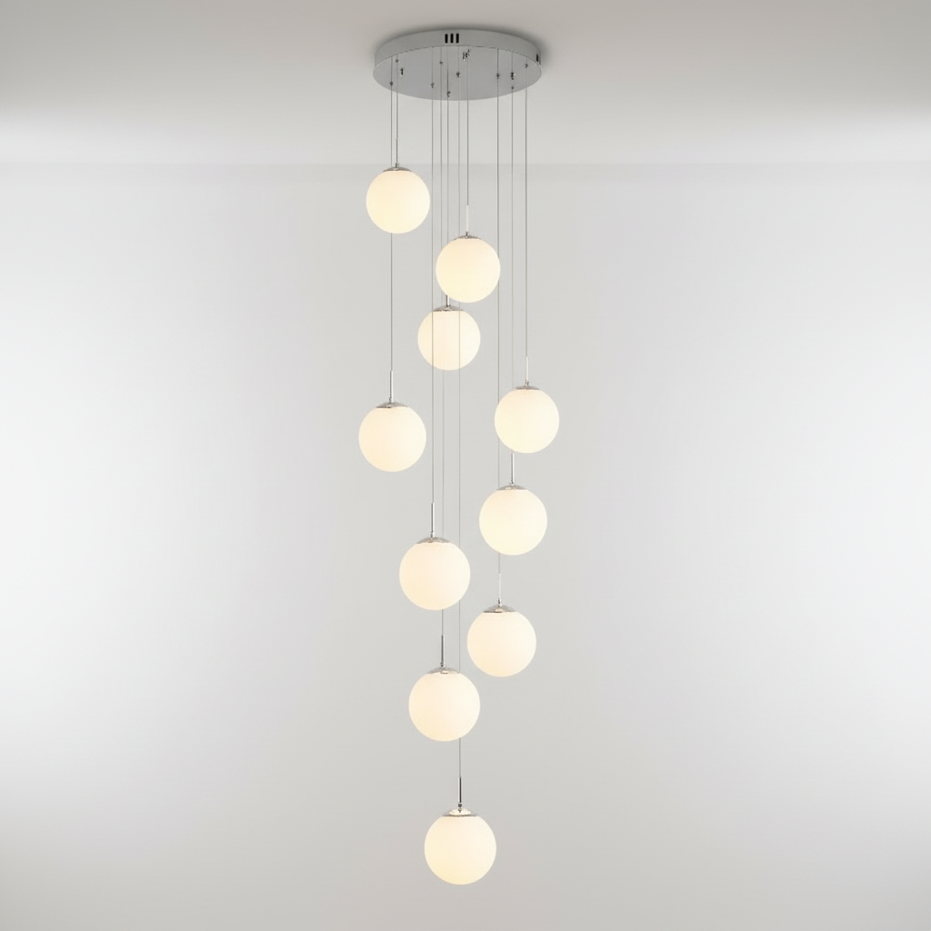 Modern Globe Chandelier with Cascading Lights