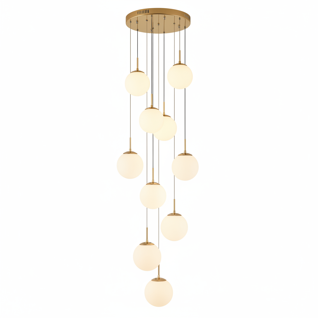 Modern Globe Chandelier with Cascading Lights