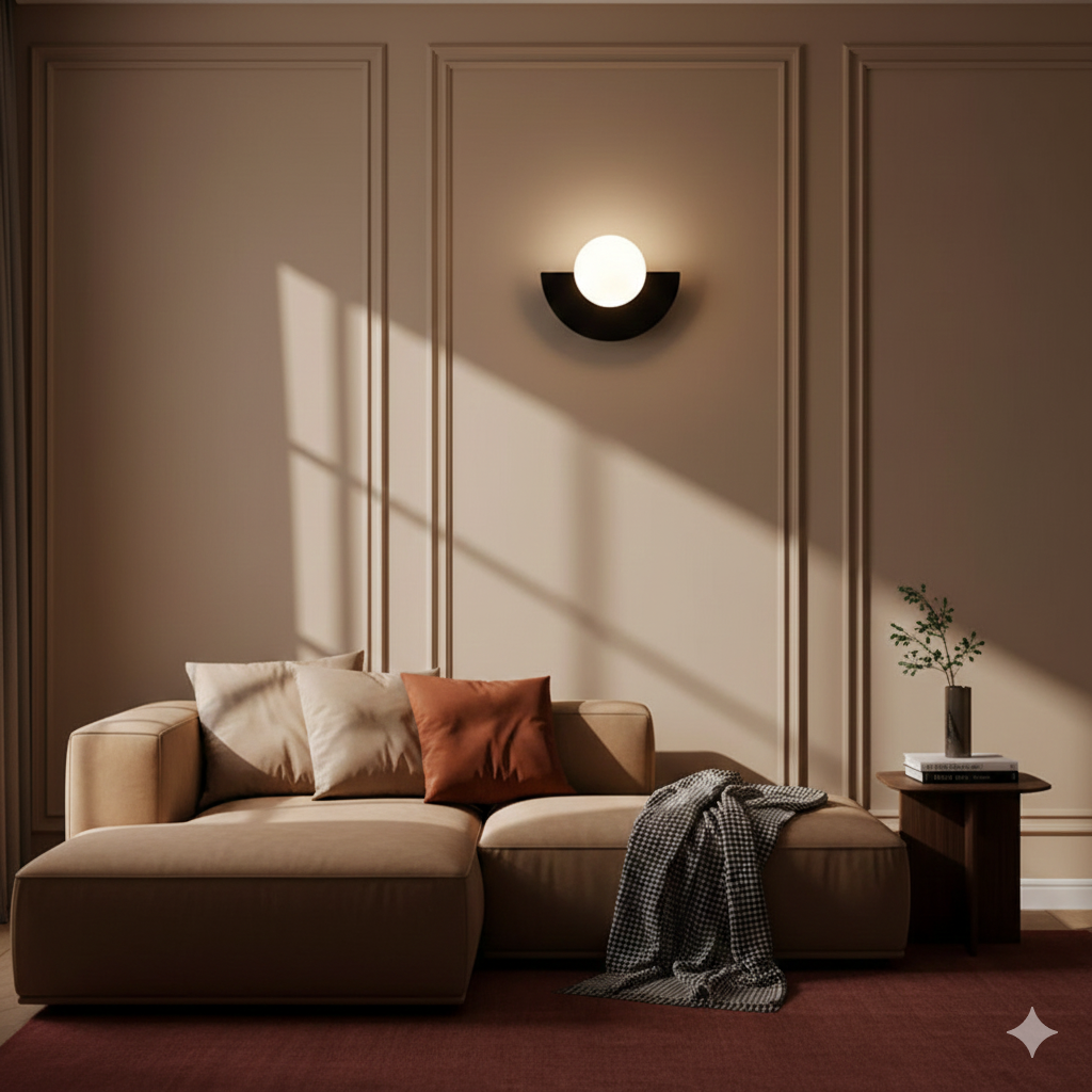 Modern Globe Garden Wall Light with LED Glow