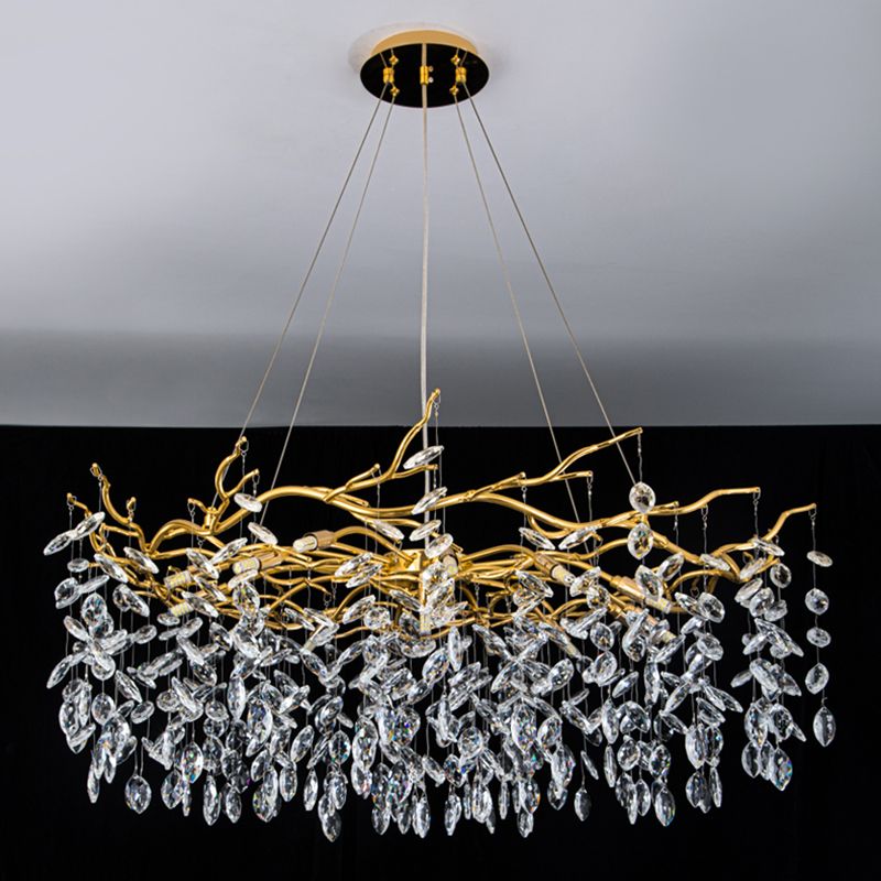 Modern Gold Branch Crystal Chandelier | Glass & Crystal Lighting