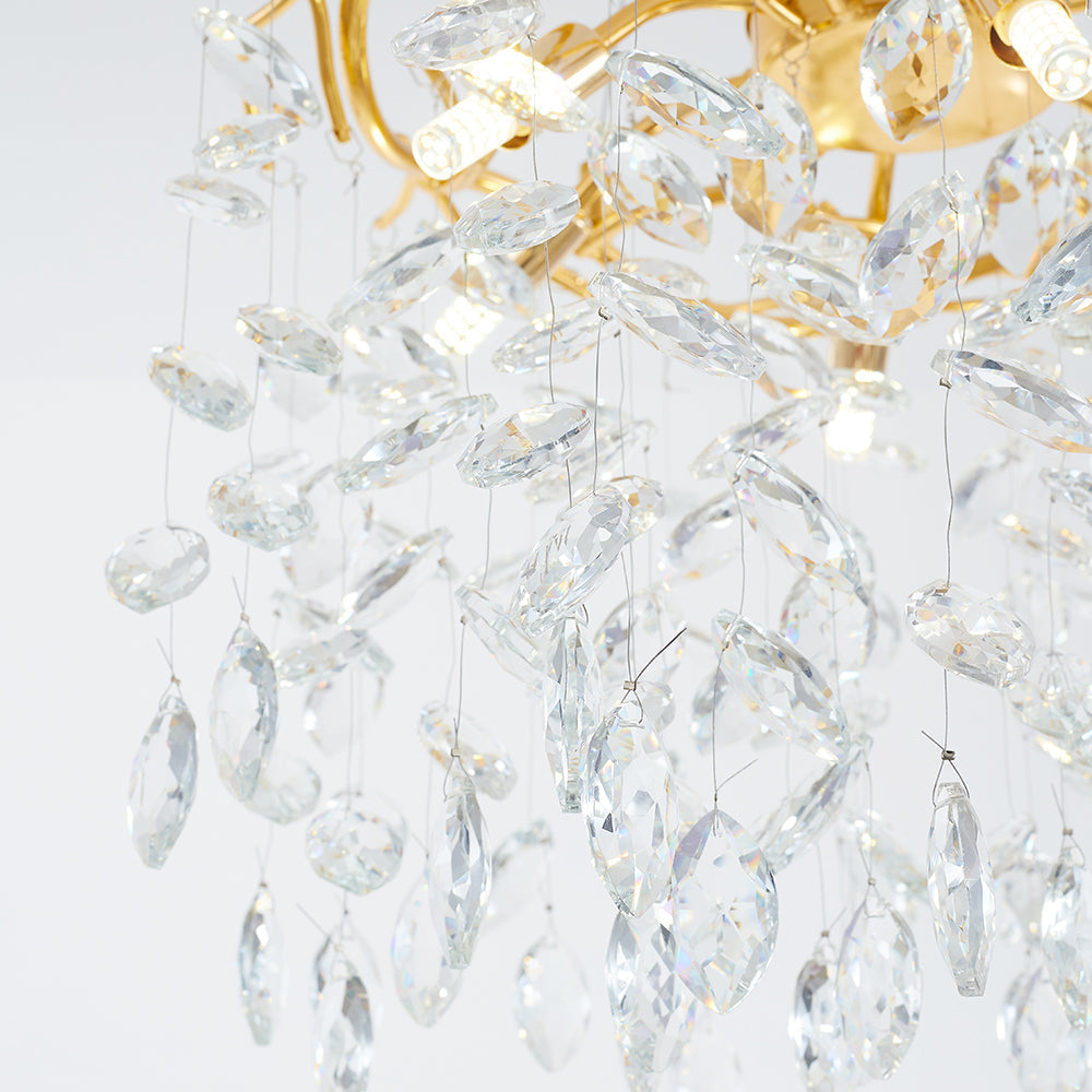Modern Gold Branch Crystal Chandelier | Glass & Crystal Lighting
