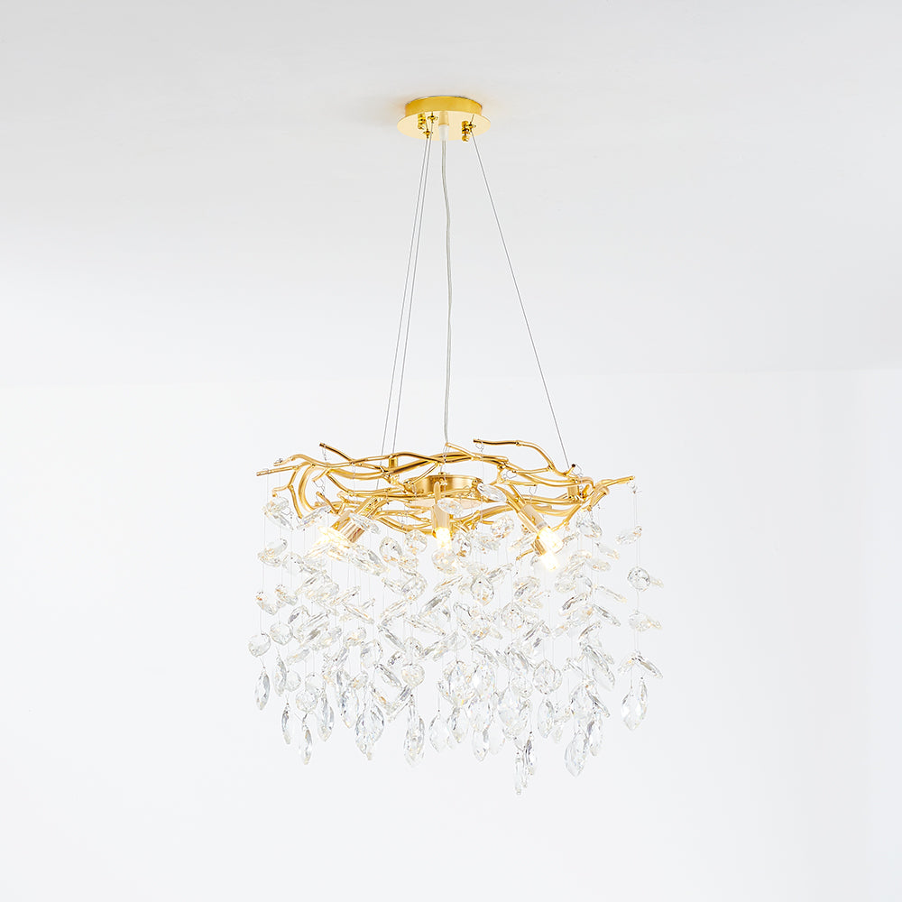 Modern Gold Branch Crystal Chandelier | Glass & Crystal Lighting