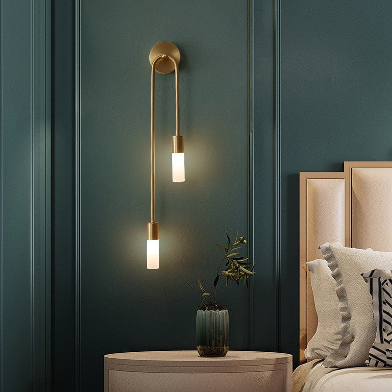 Modern Gold Wall Light with Dual LED Tubes
