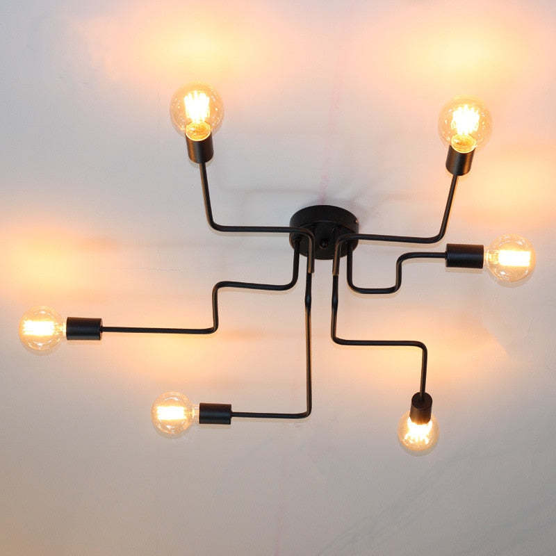 Modern Industrial Multi-Arm Ceiling Light