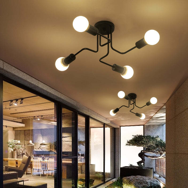 Modern Industrial Multi-Arm Ceiling Light