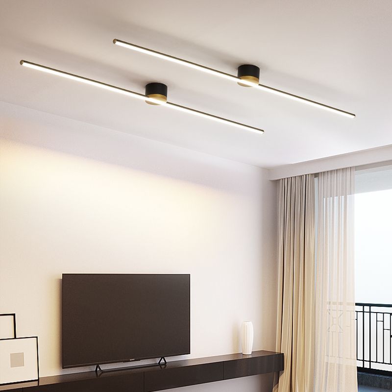 Modern Linear Flush Mount Ceiling Light with Minimalist LED Bar