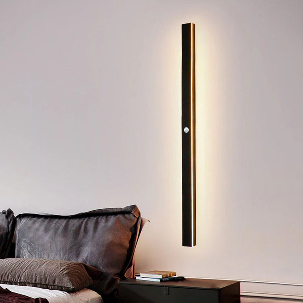 Modern Linear LED Wall Light with Black Frame