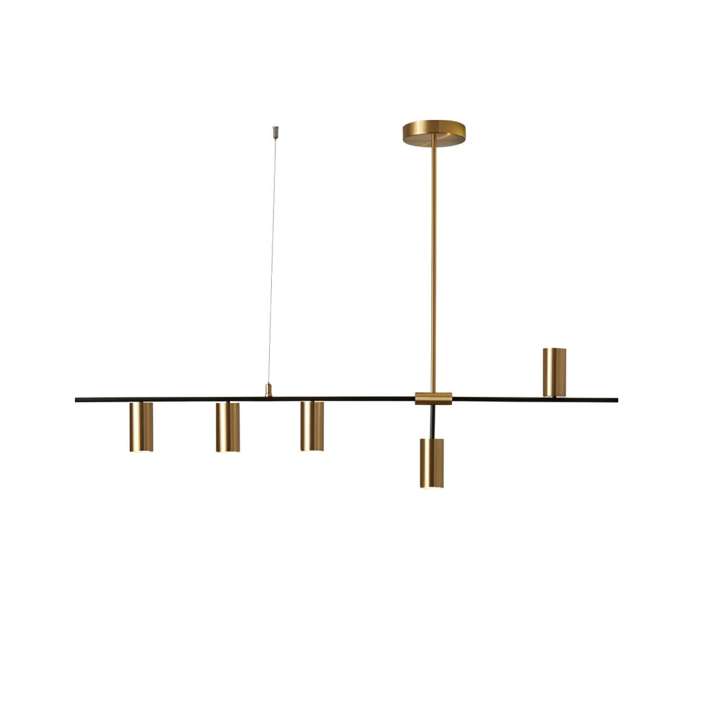Modern Linear Multi-Light Pendant with Minimalist Gold Design