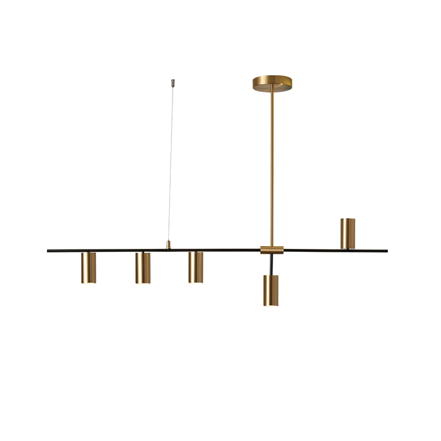 Modern Linear Multi-Light Pendant with Minimalist Gold Design
