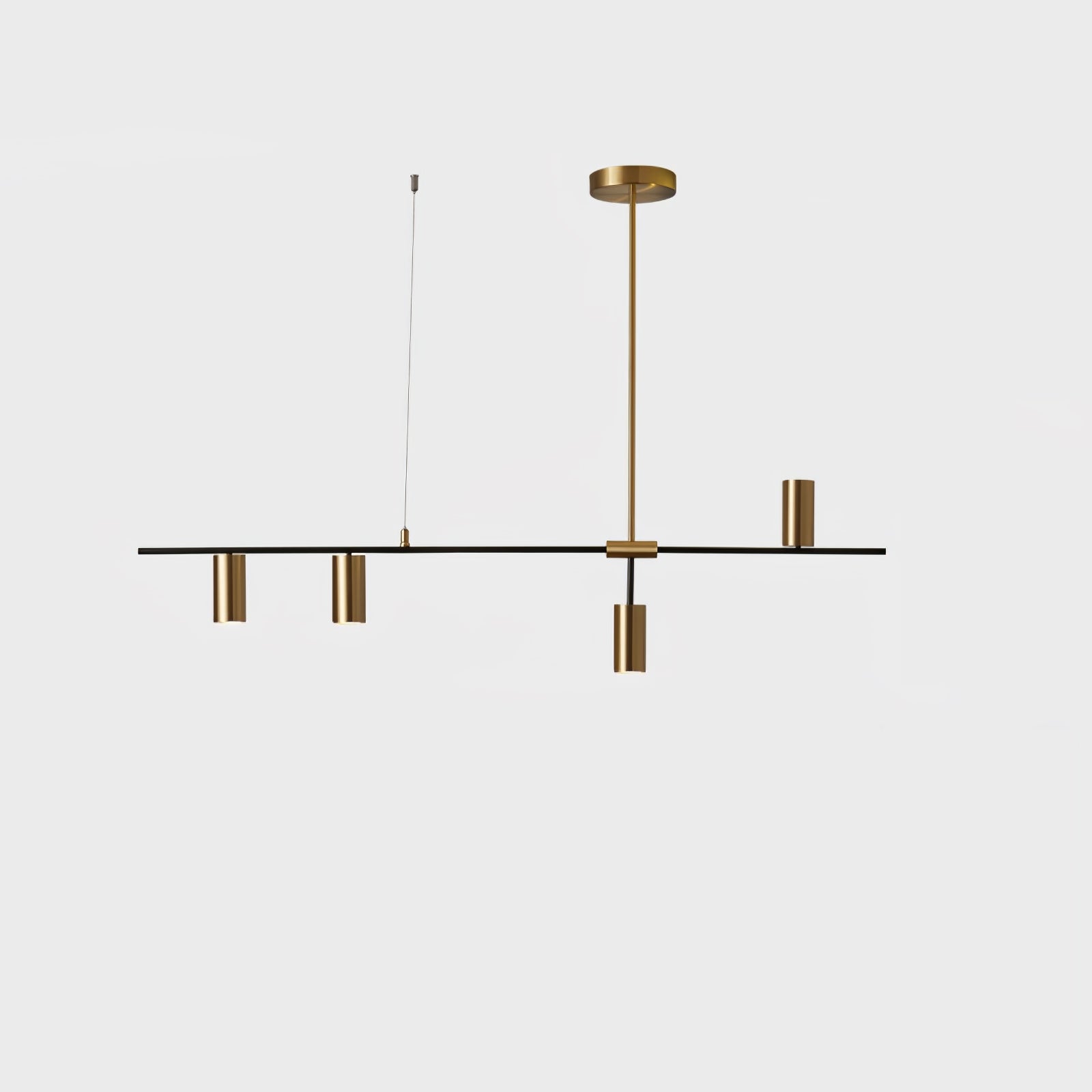 Modern Linear Multi-Light Pendant with Minimalist Gold Design