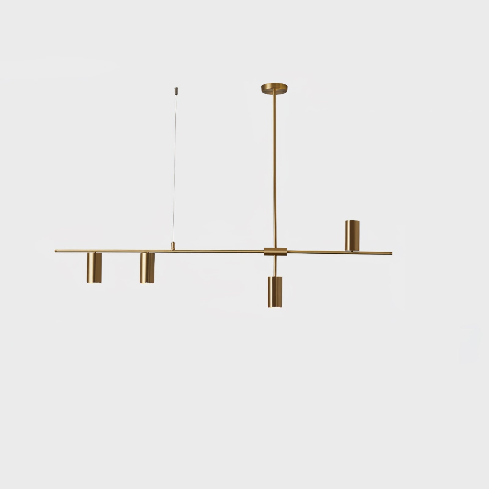 Modern Linear Multi-Light Pendant with Minimalist Gold Design