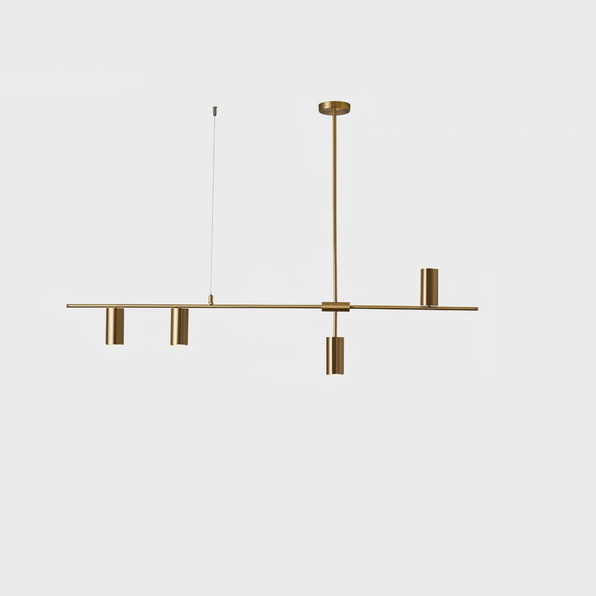 Modern Linear Multi-Light Pendant with Minimalist Gold Design