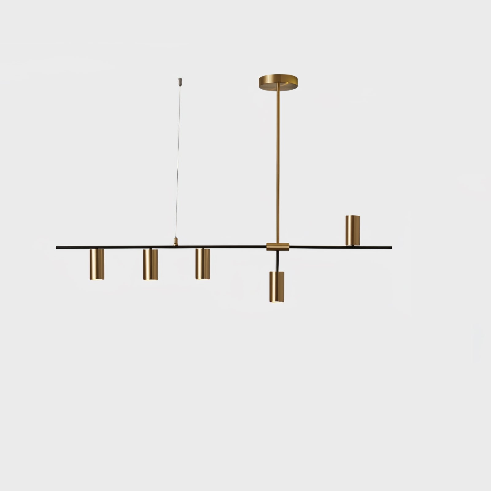 Modern Linear Multi-Light Pendant with Minimalist Gold Design
