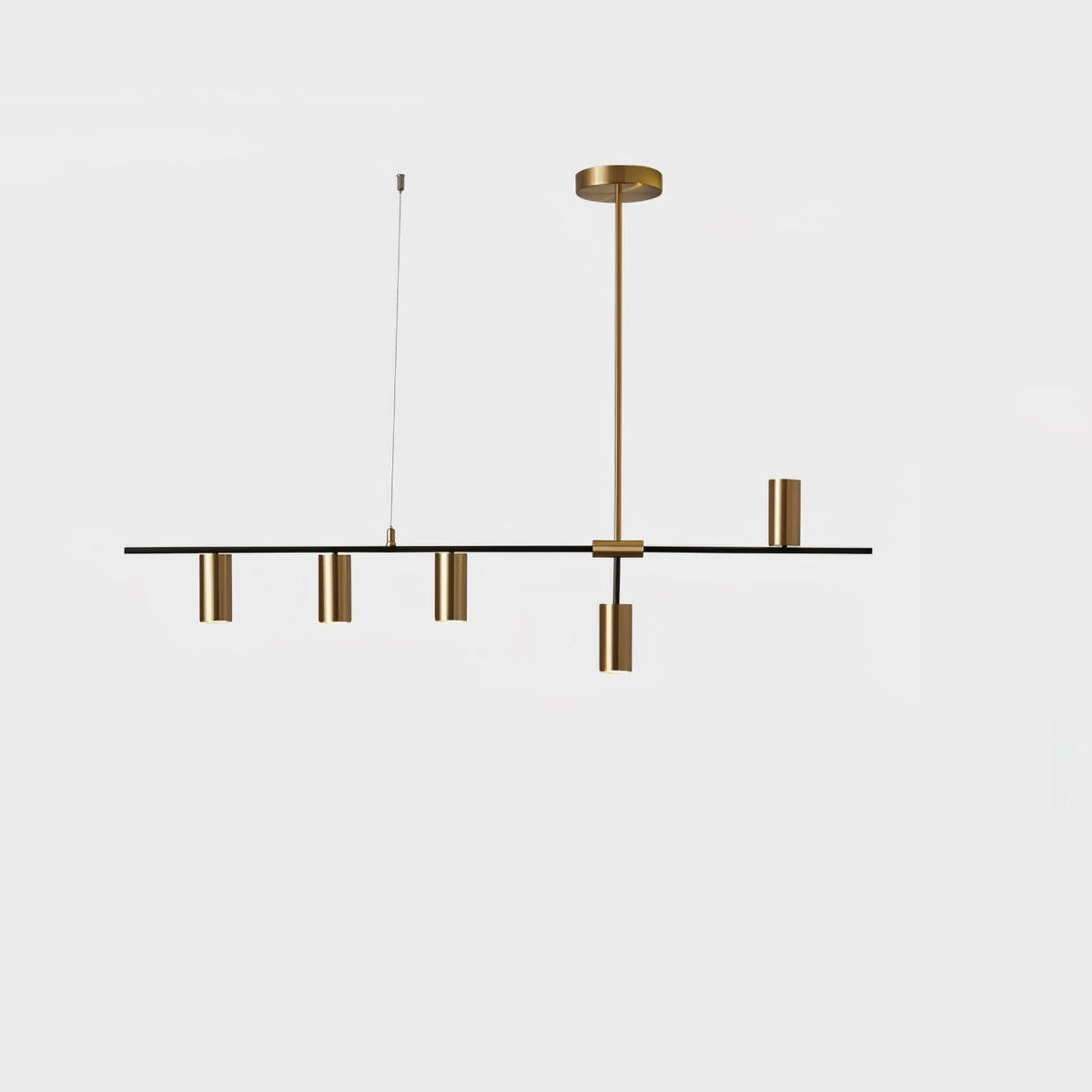 Modern Linear Multi-Light Pendant with Minimalist Gold Design