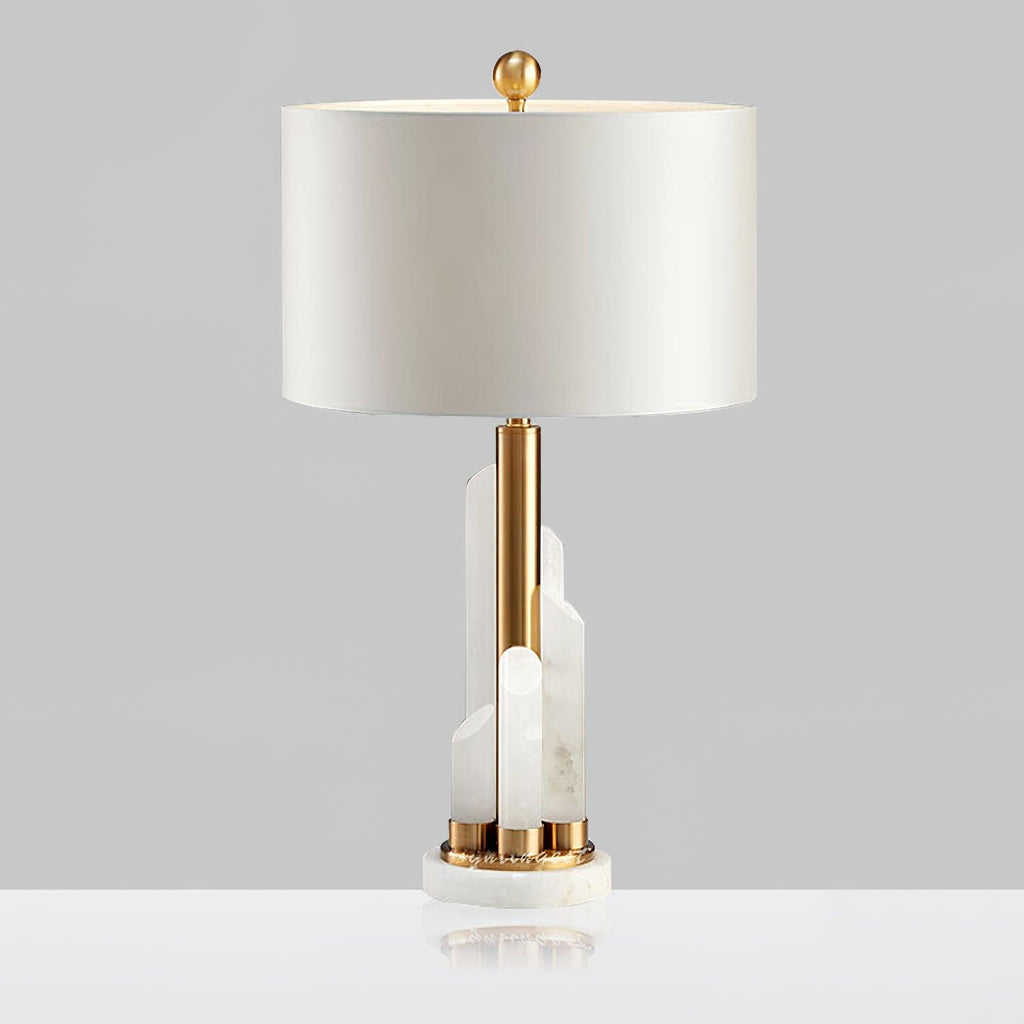 Modern Marble Desk Lamp with Fabric Shade