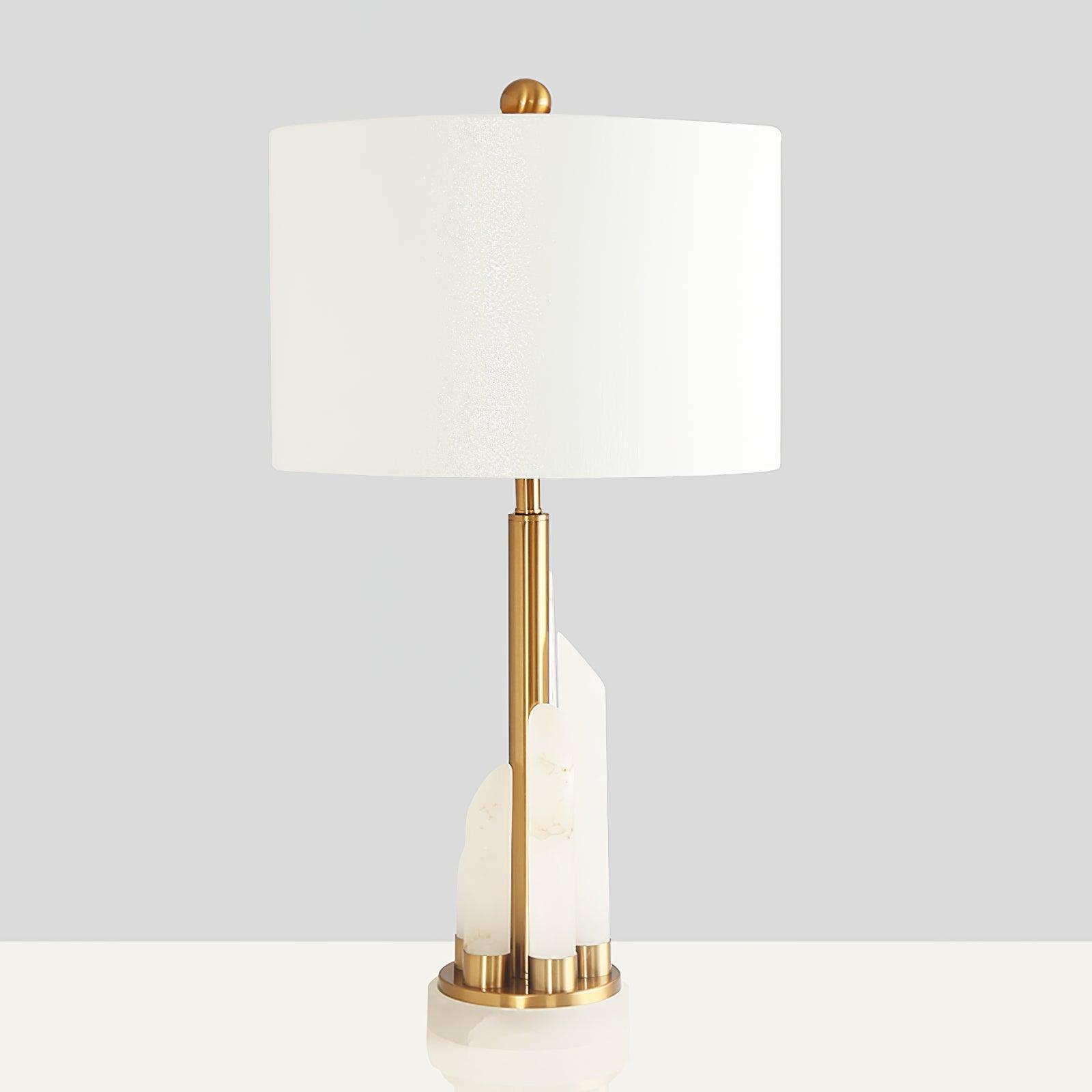 Modern Marble Desk Lamp with Fabric Shade