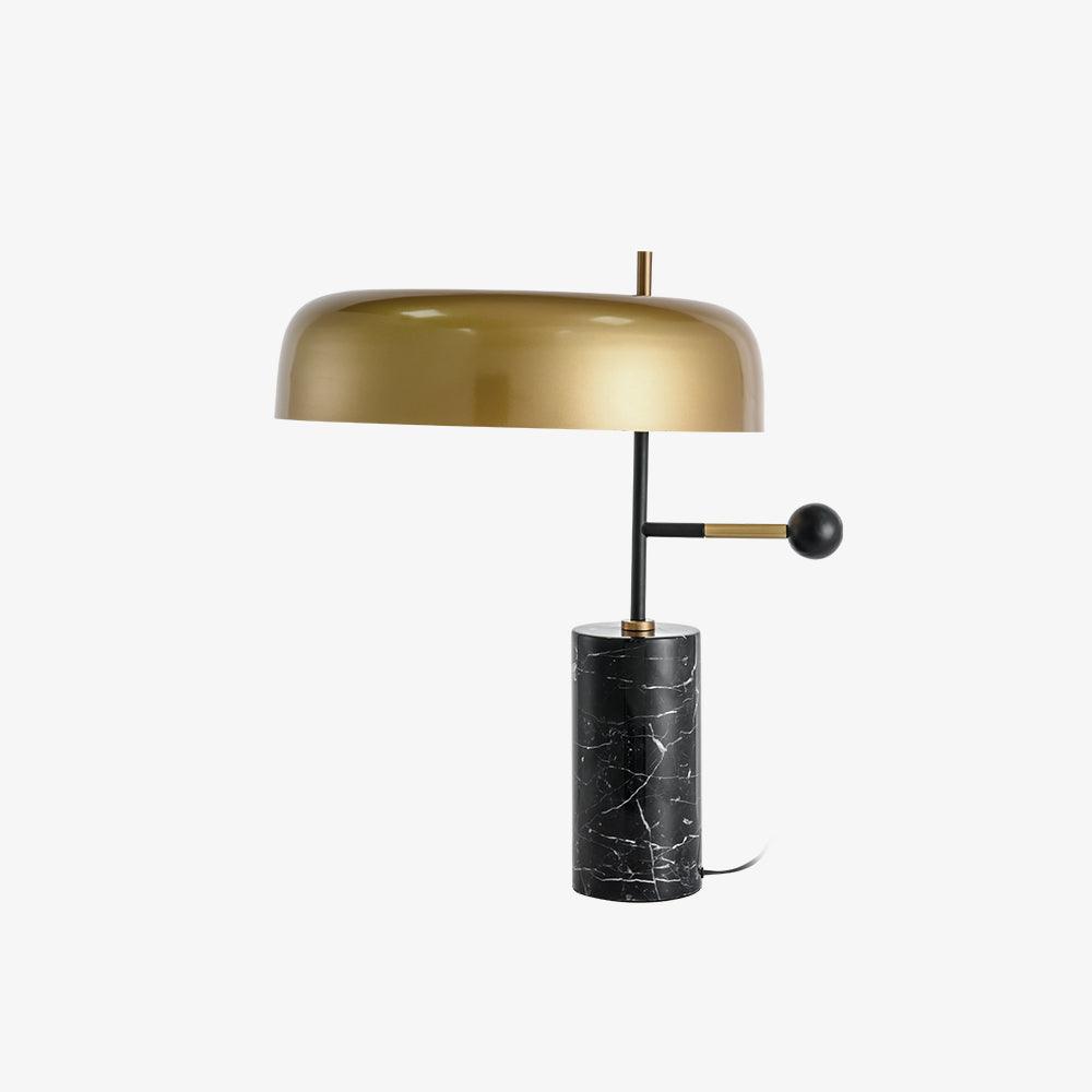 Modern Marble Desk Lamp with Gold Metal Shade