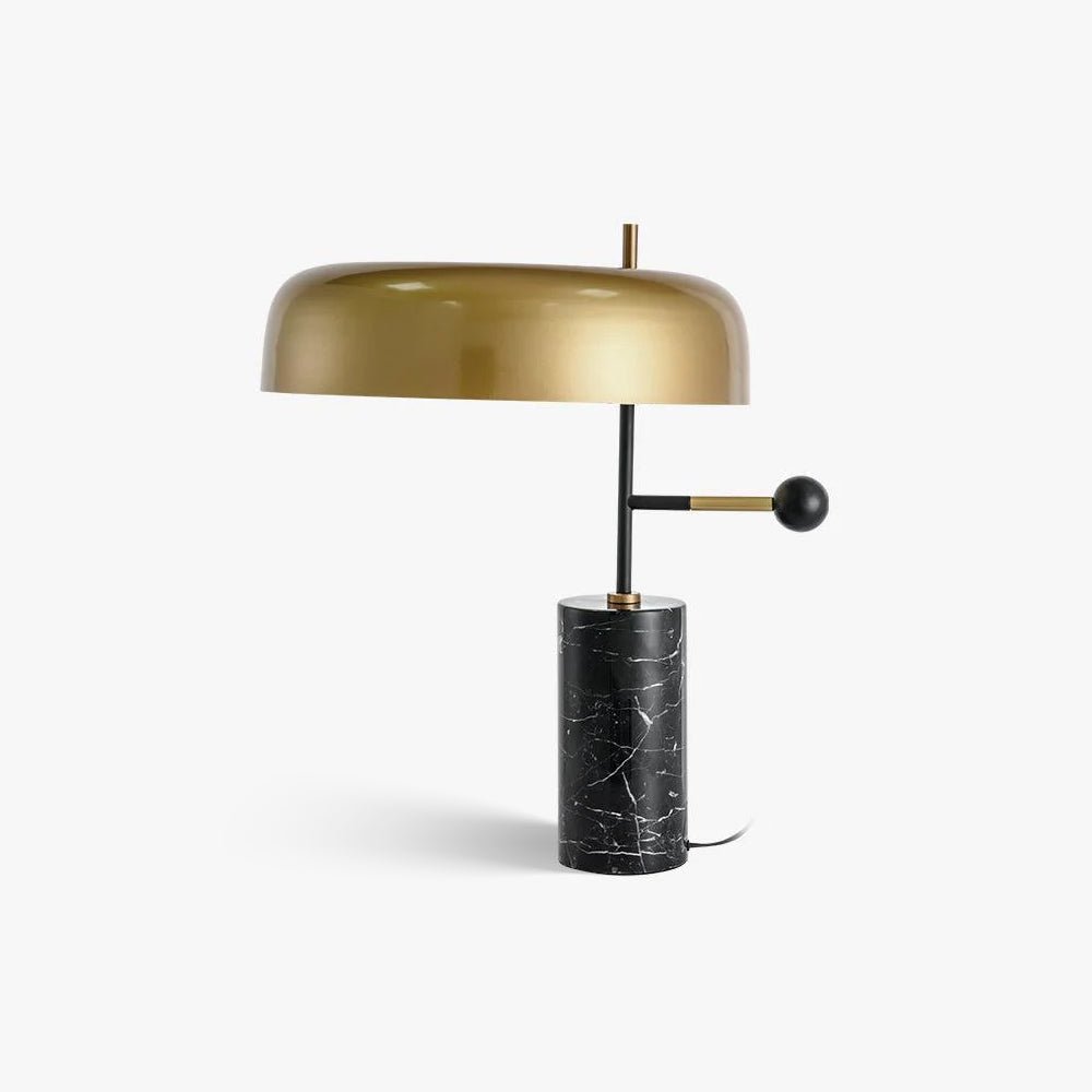 Modern Marble Desk Lamp with Gold Metal Shade