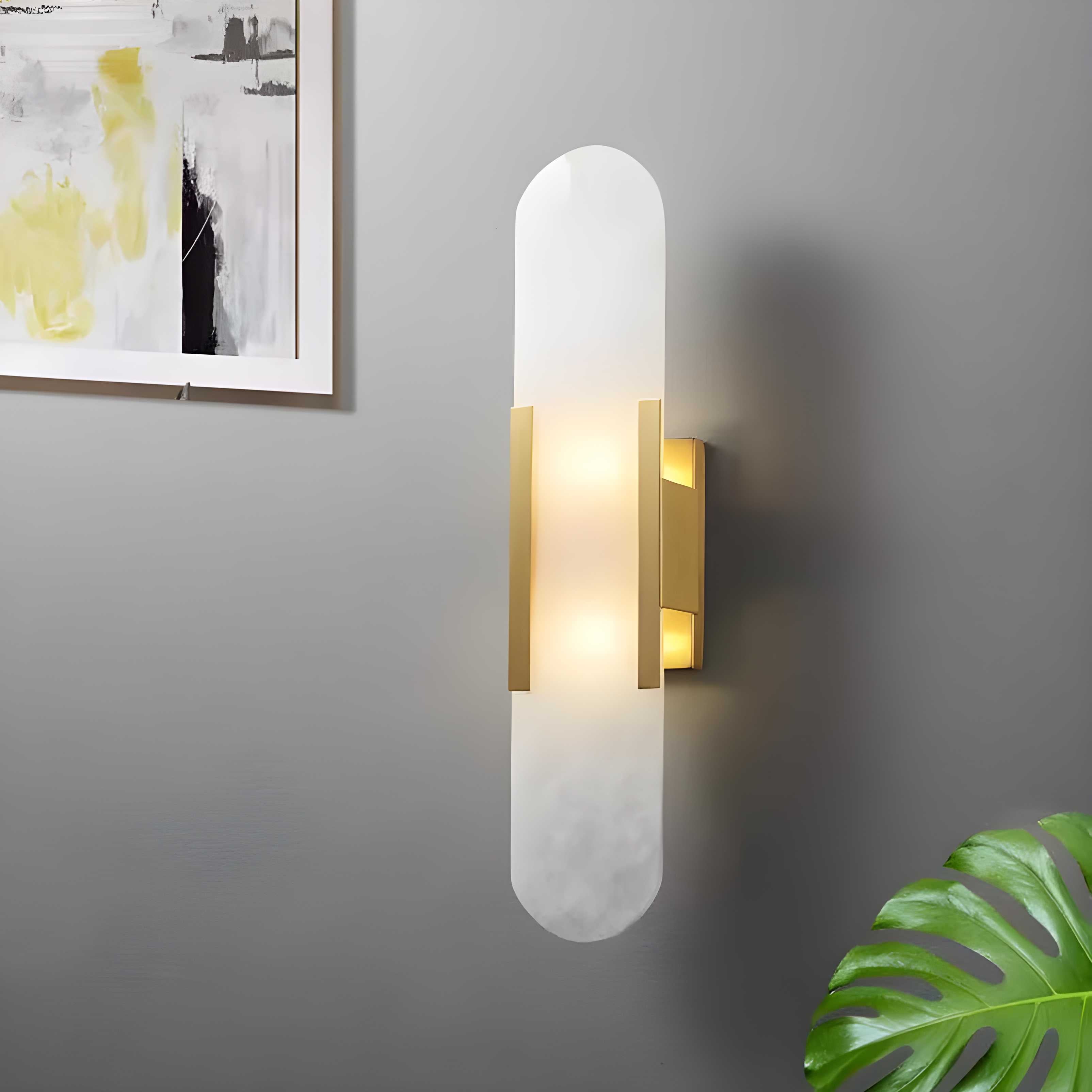 Modern Marble Wall Light with LED Glow