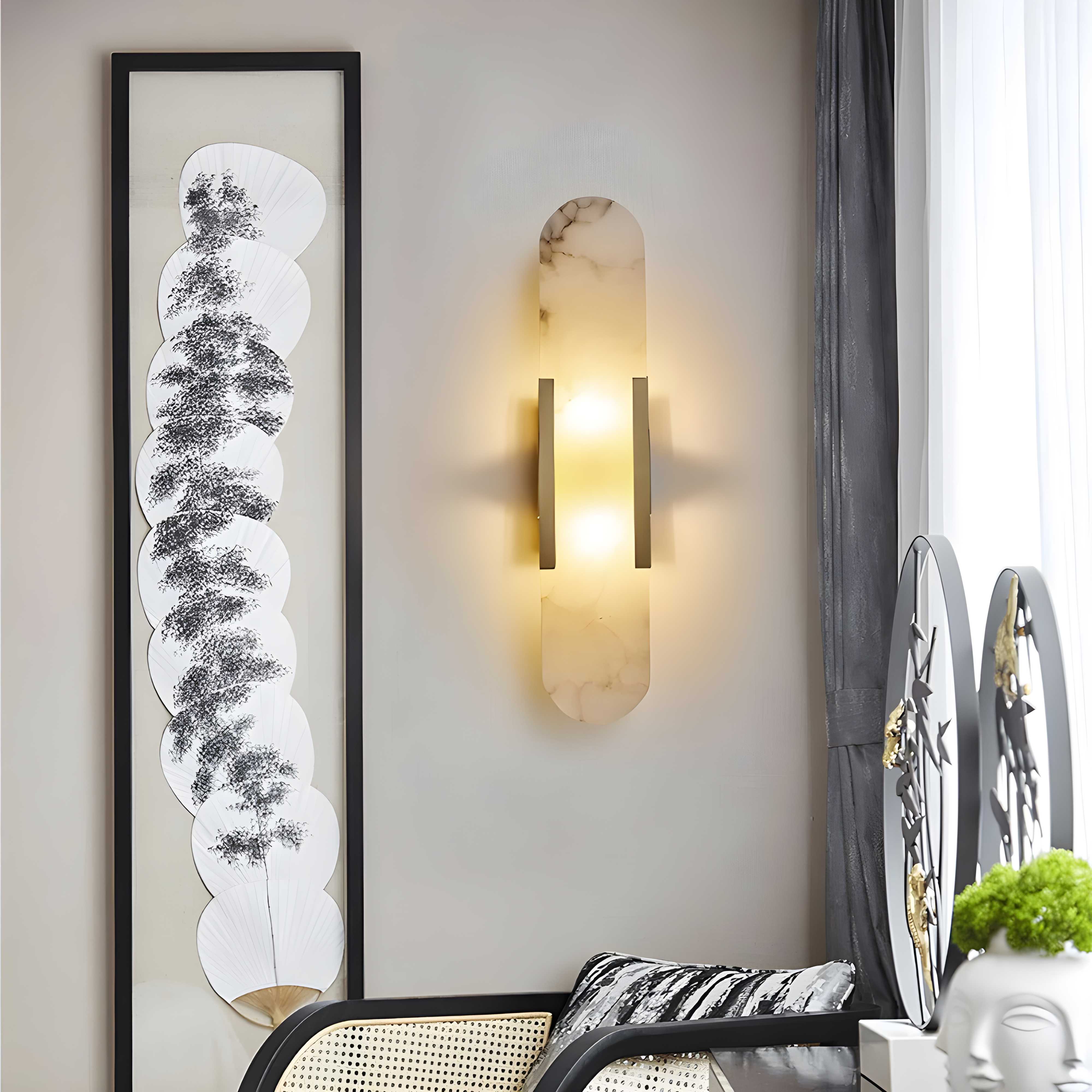 Modern Marble Wall Light with Vertical Design
