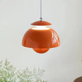 Modern Orange Pendant Light with Layered Shade