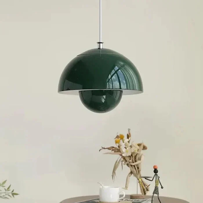 Modern Orange Pendant Light with Layered Shade