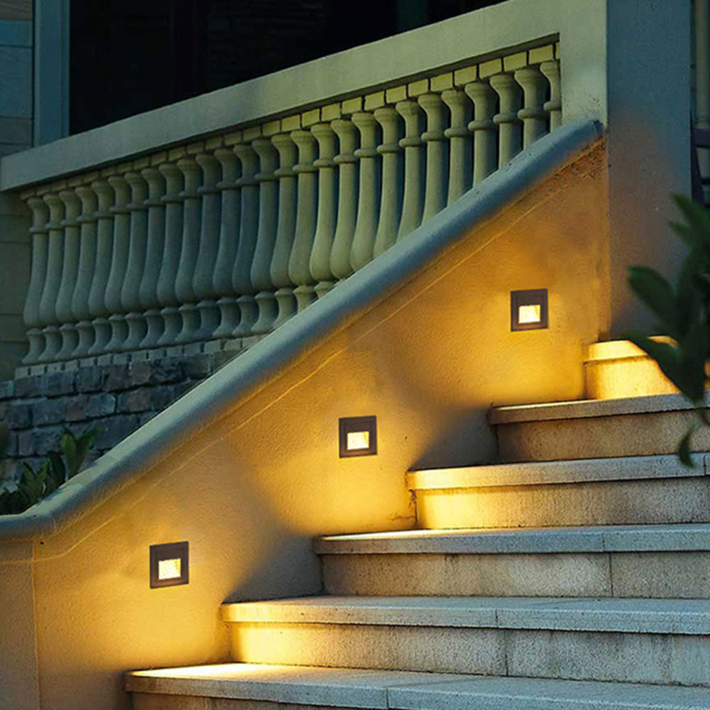 Modern Outdoor Step Light with Recessed LED