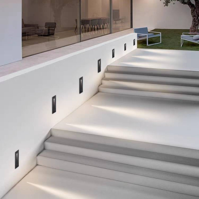 Modern Outdoor Step Light with Recessed LED