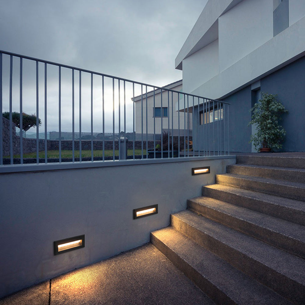 Modern Outdoor Step Light with Slim LED Panel
