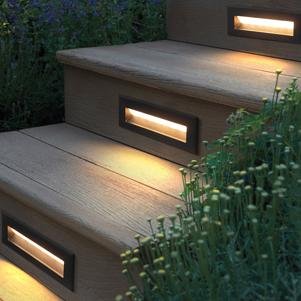 Modern Outdoor Step Light with Slim LED Panel