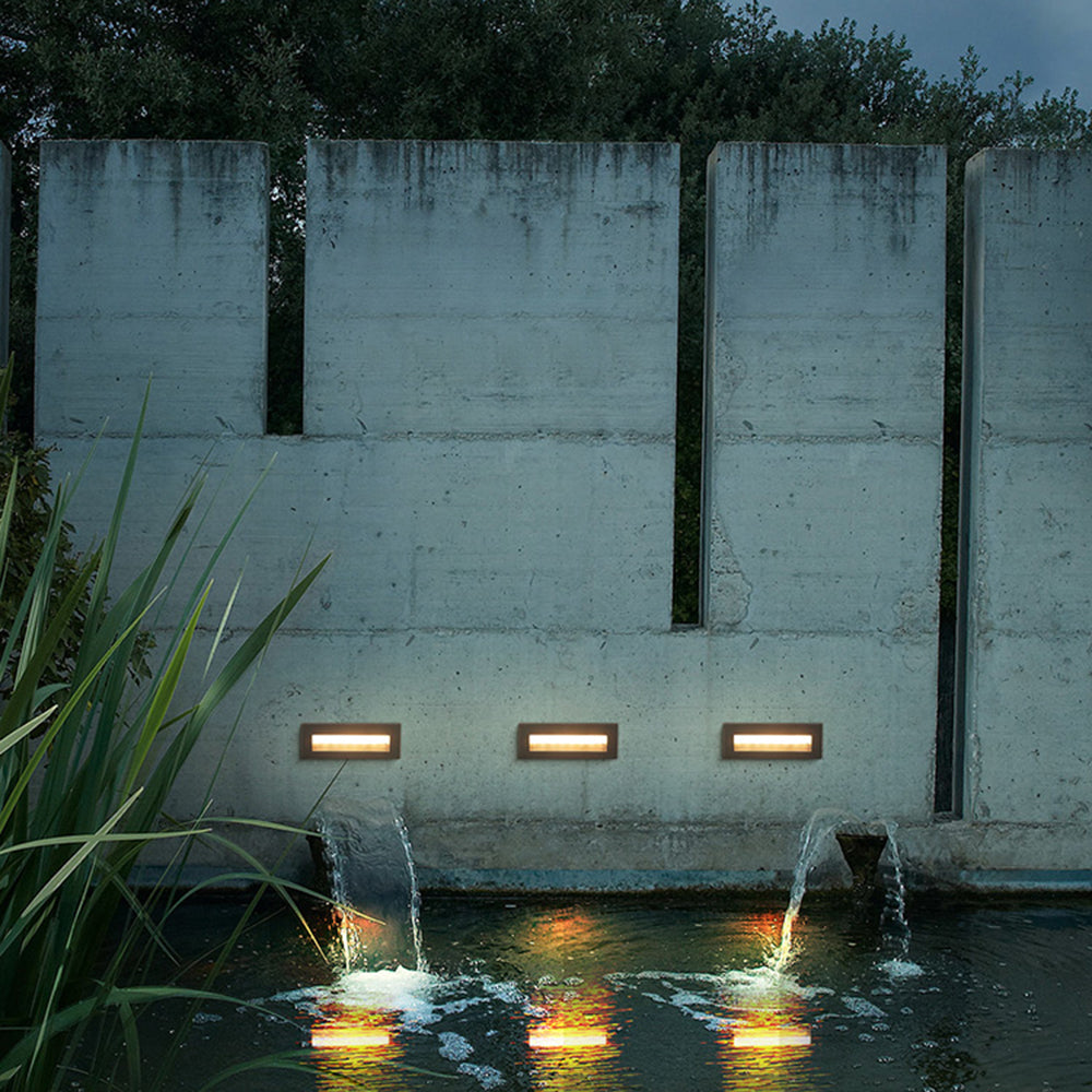 Modern Outdoor Step Light with Slim LED Panel
