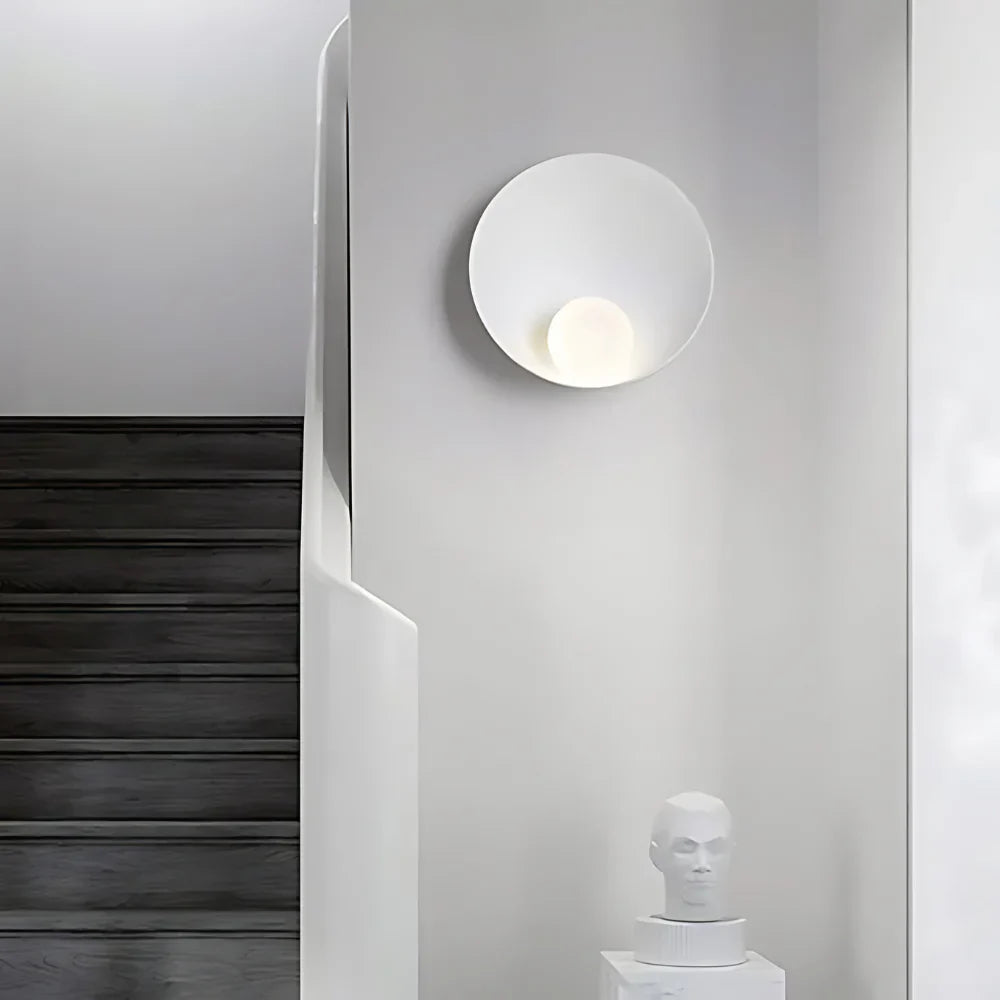 Japandi Wooden Bowl Wall Sconce with Wabi-Sabi Ambient Glow