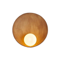Japandi Wooden Bowl Wall Sconce with Wabi-Sabi Ambient Glow