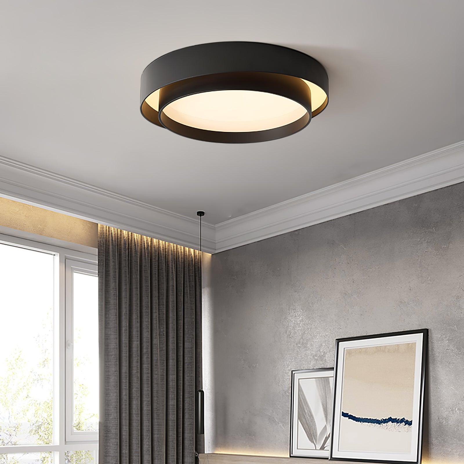 Modern Ring Ceiling Light with Black Frame