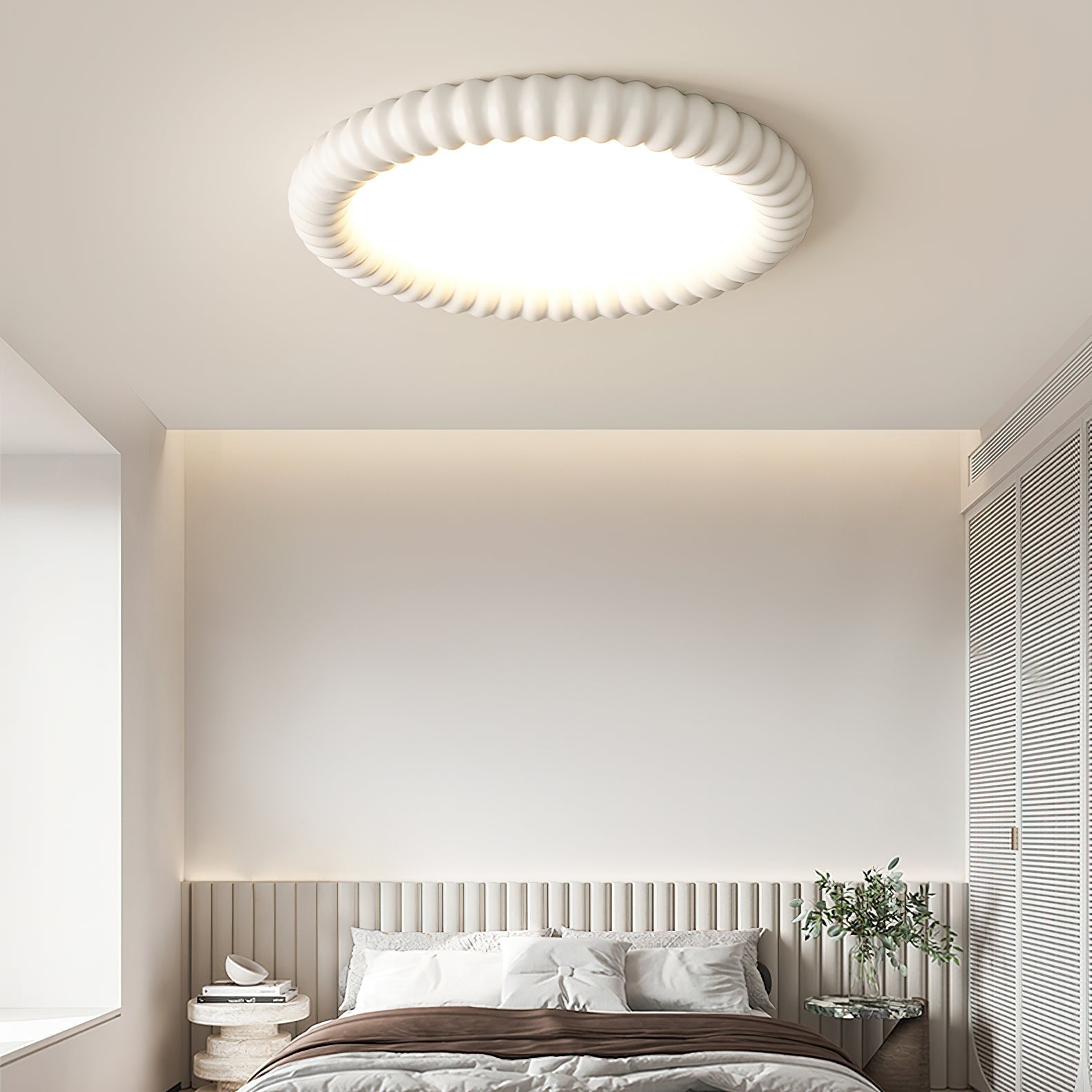 Modern Ripple Ceiling Light with Halo Design