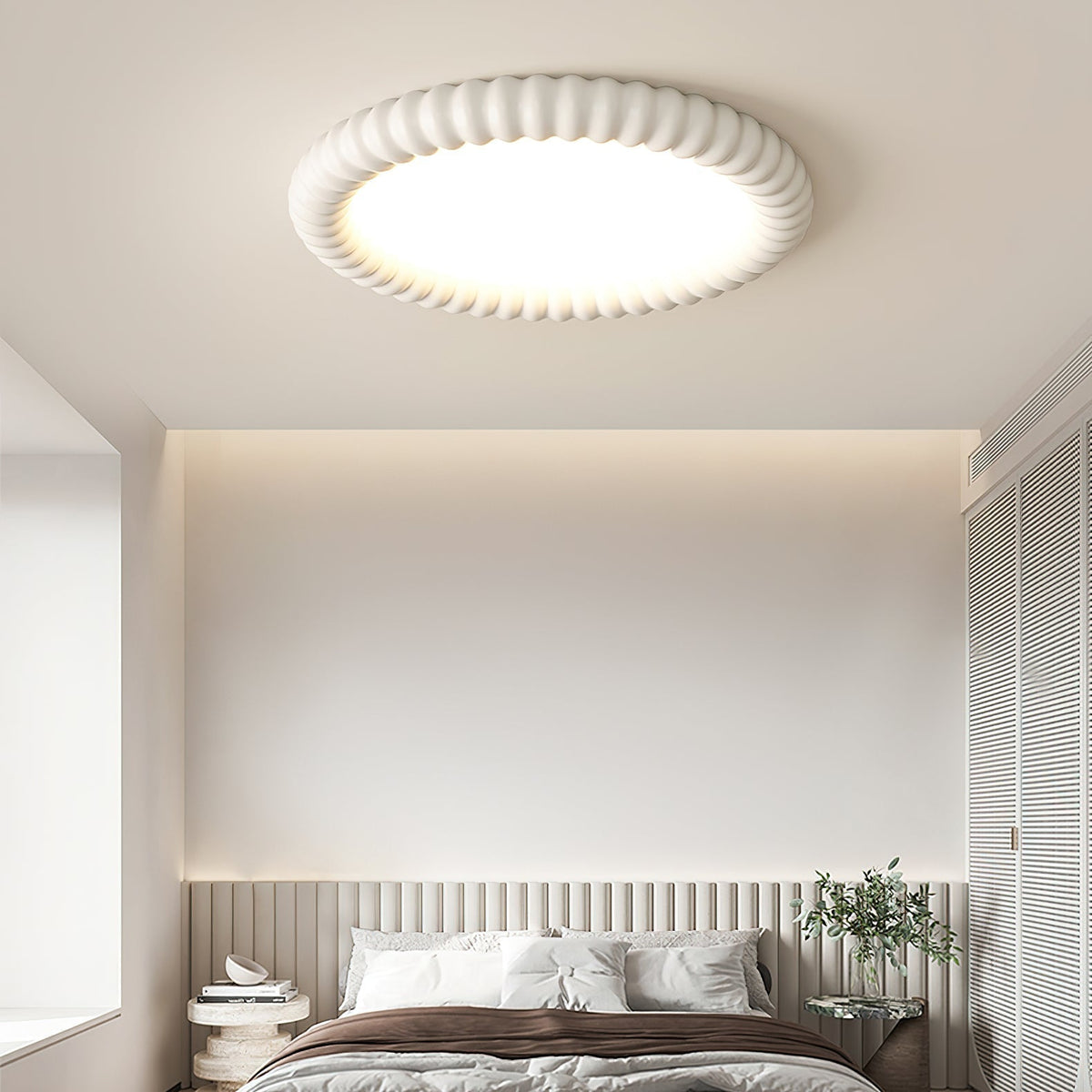 Modern Ripple Ceiling Light with Halo Design