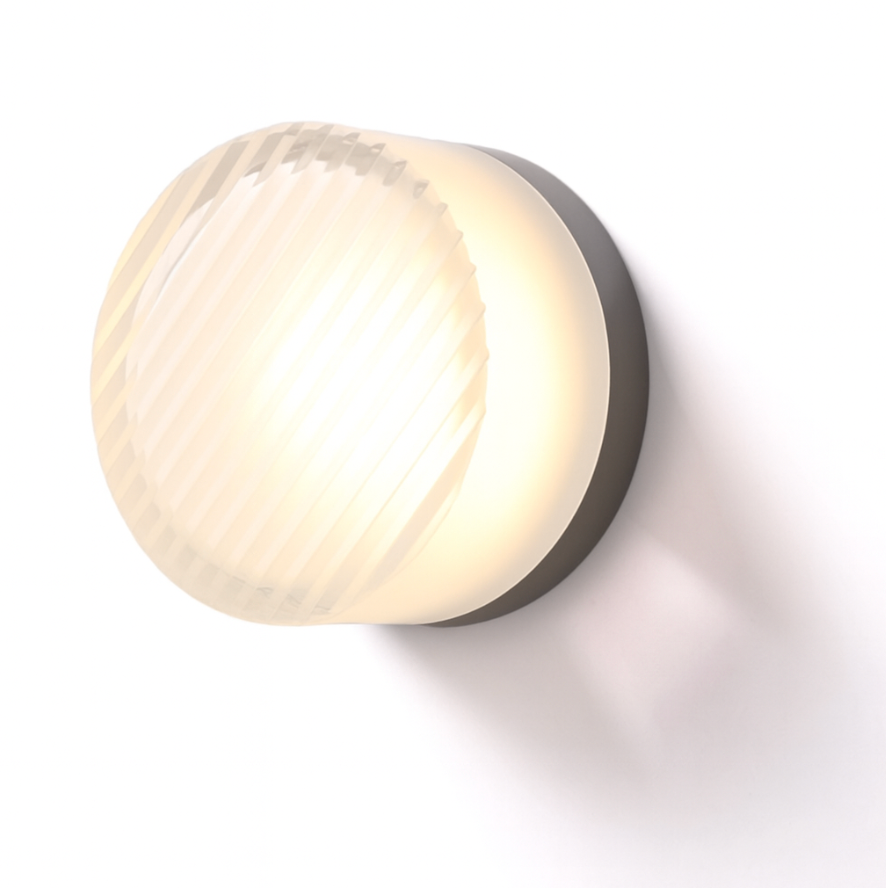 Modern Round Wall Light with Gold Glass Frame