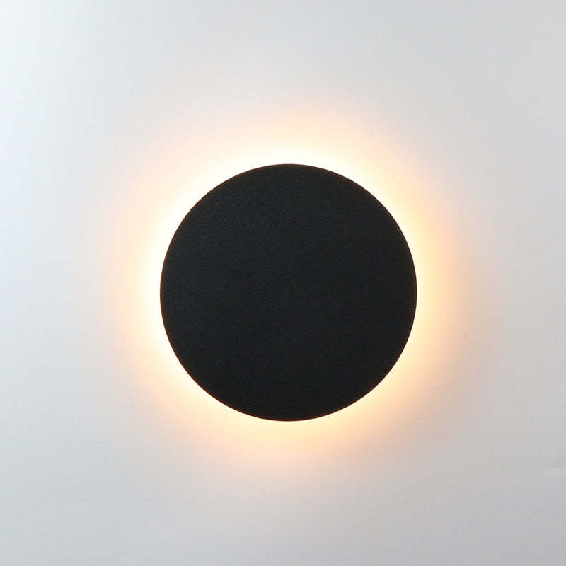 Modern Round Wall Light with Halo LED Glow