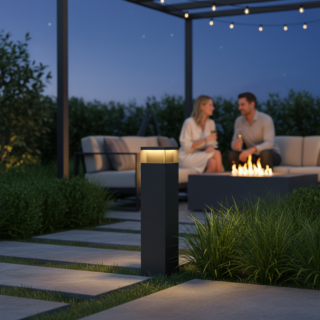 Modern Solar Exterior Light with Rectangular Path Design