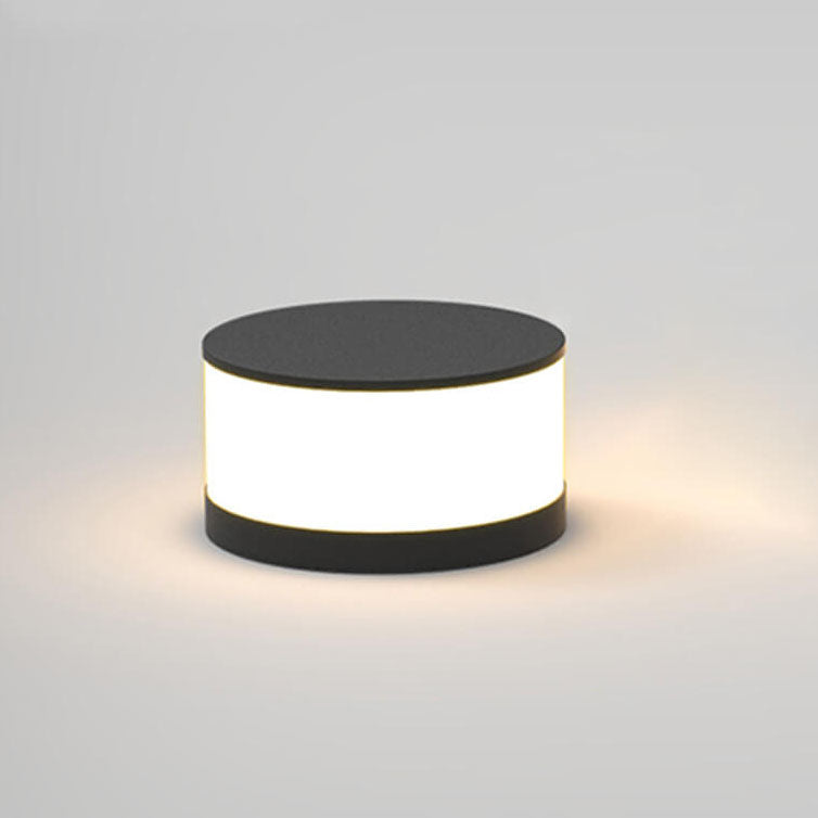 Modern Solar Garden Post Light with Round LED Glow