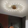 Modern Starburst Chandelier with LED Rod Lights