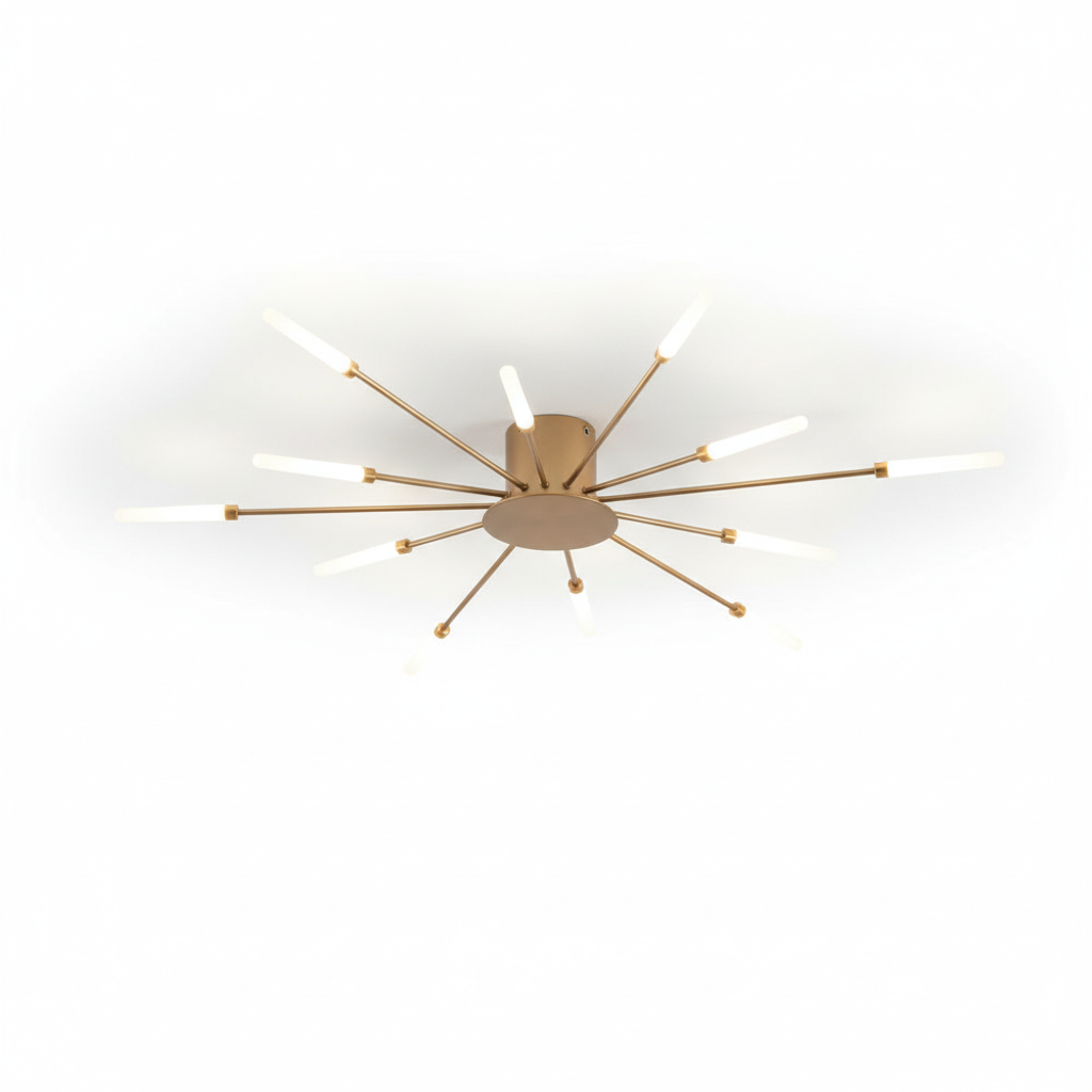 Modern Starburst Chandelier with LED Rod Lights