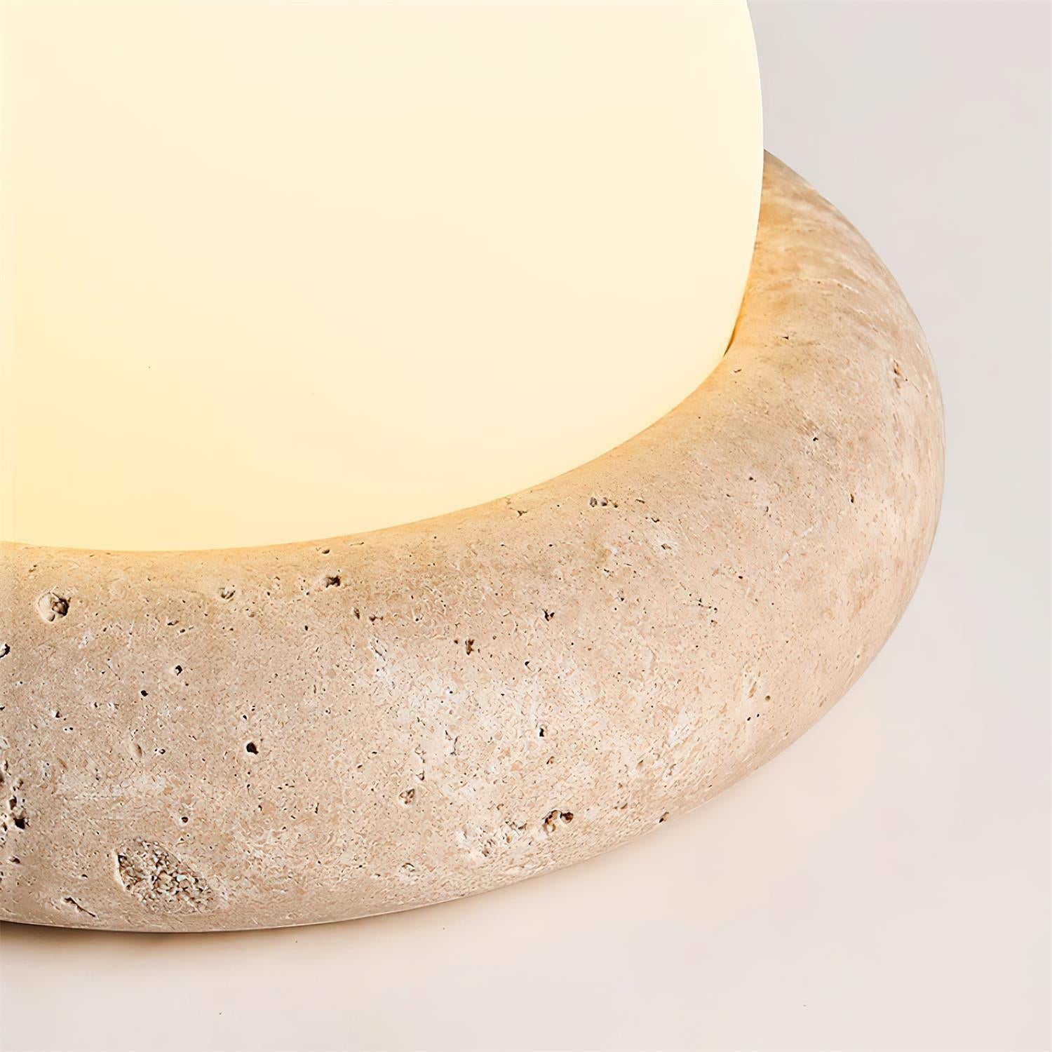 Modern Stone Globe Desk Lamp with LED Light