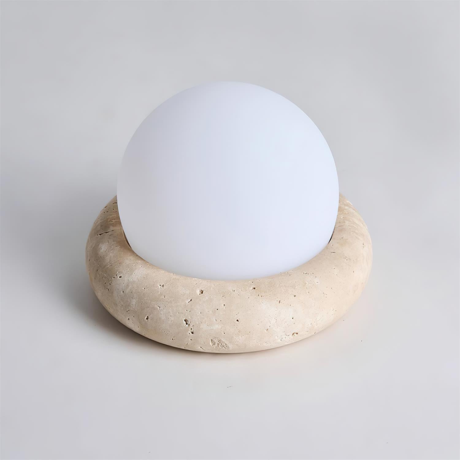 Modern Stone Globe Desk Lamp with LED Light