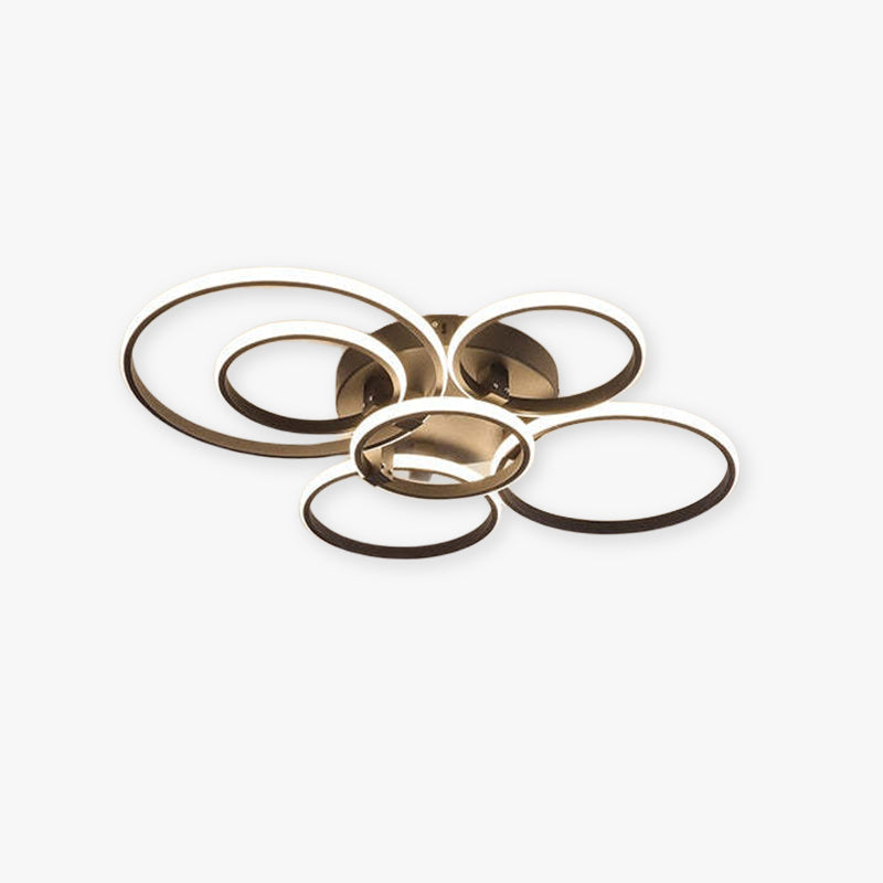 Modern Triple Ring Ceiling Light with LED Halo Design