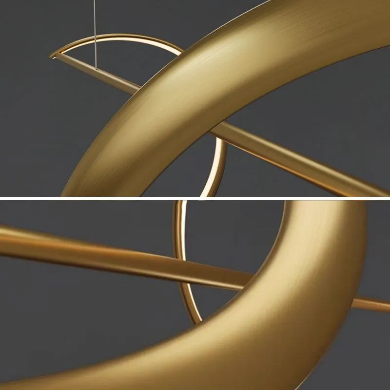 Modern & Minimalist Wave Pendant Light with Floating LED Bar
