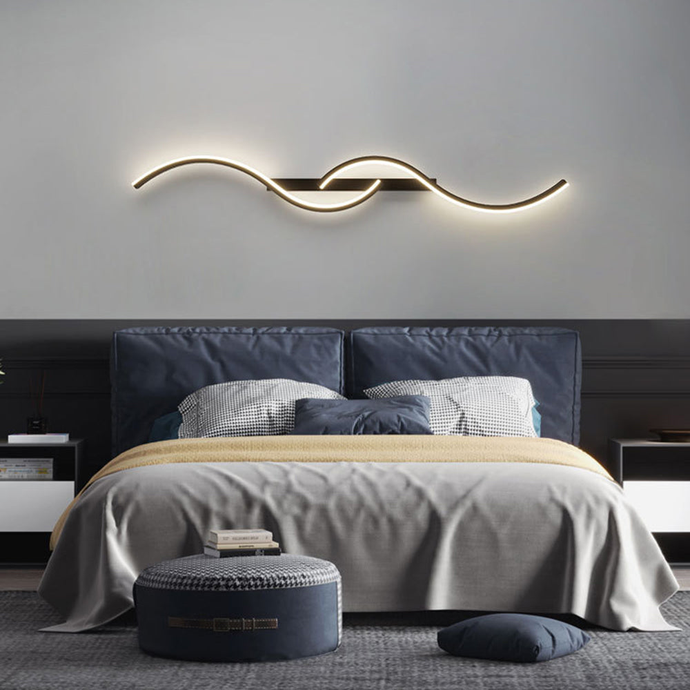 Modern & Minimalist Wave Wall Light with Curved LED Design