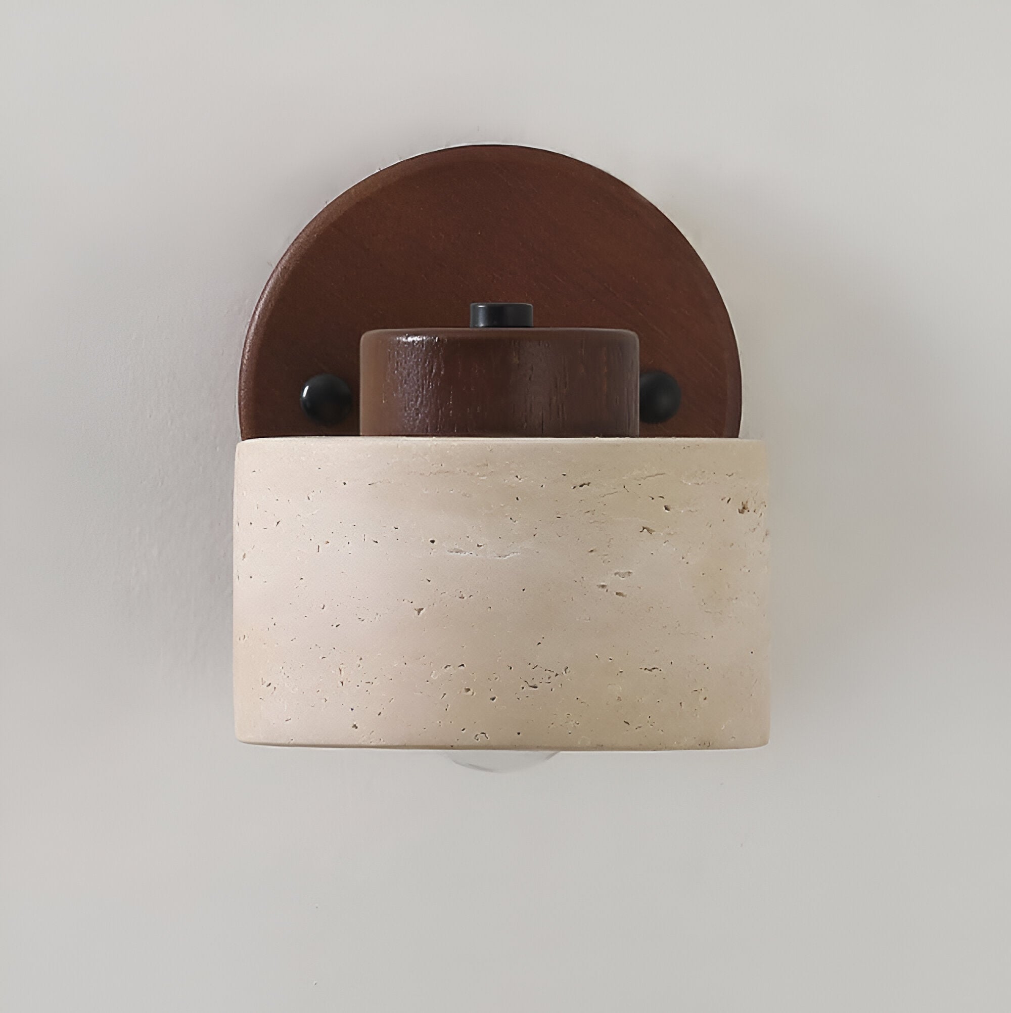 Natural Travertine Cylinder LED Wall Light Sconce