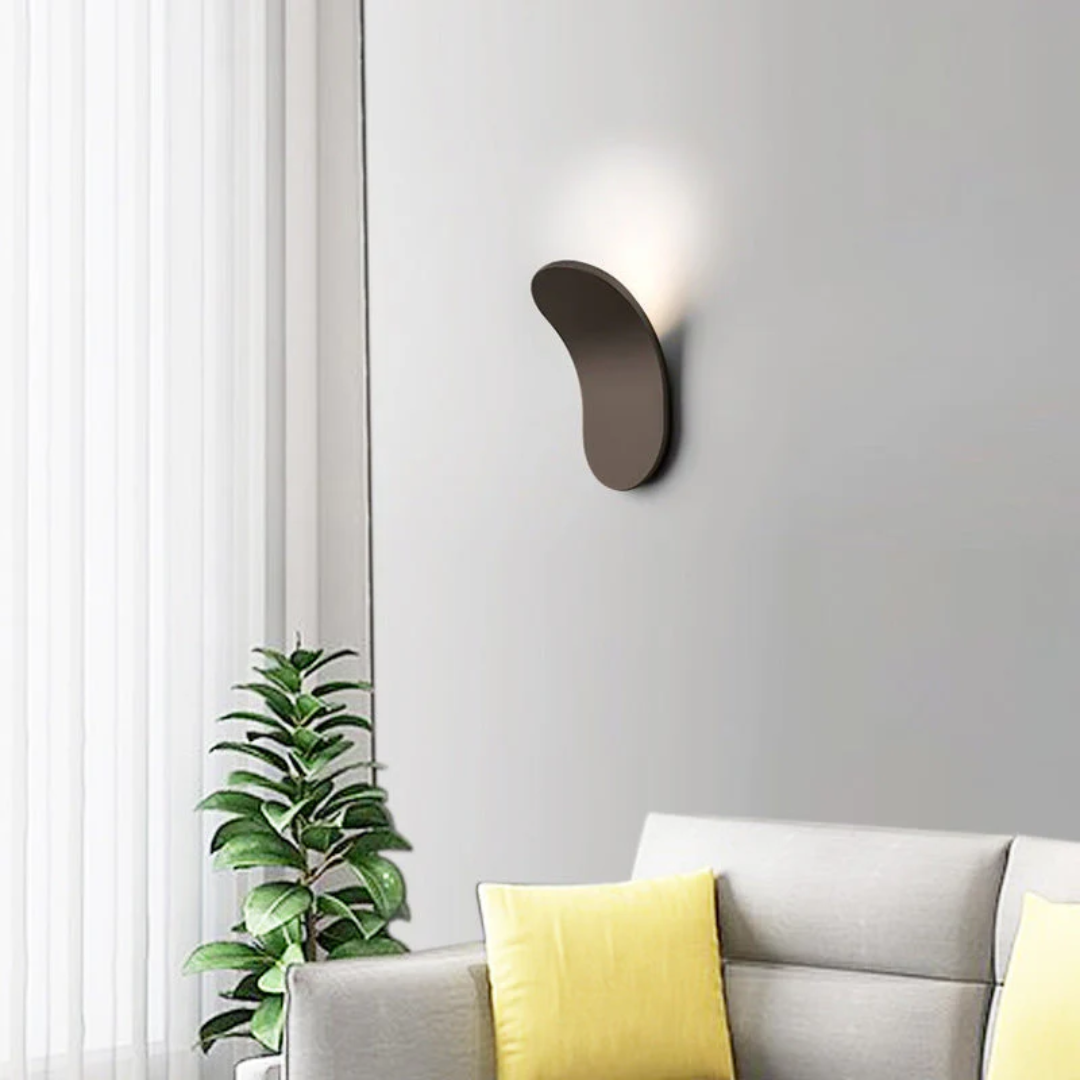 Nordic Curved Metal Wall Sconce with Scandinavian Sculptural Design