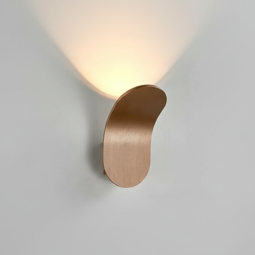 Nordic Curved Metal Wall Sconce with Scandinavian Sculptural Design